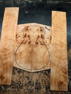 Mappa Burl Concert/Tenor Ukulele Back and Sides Set 12473