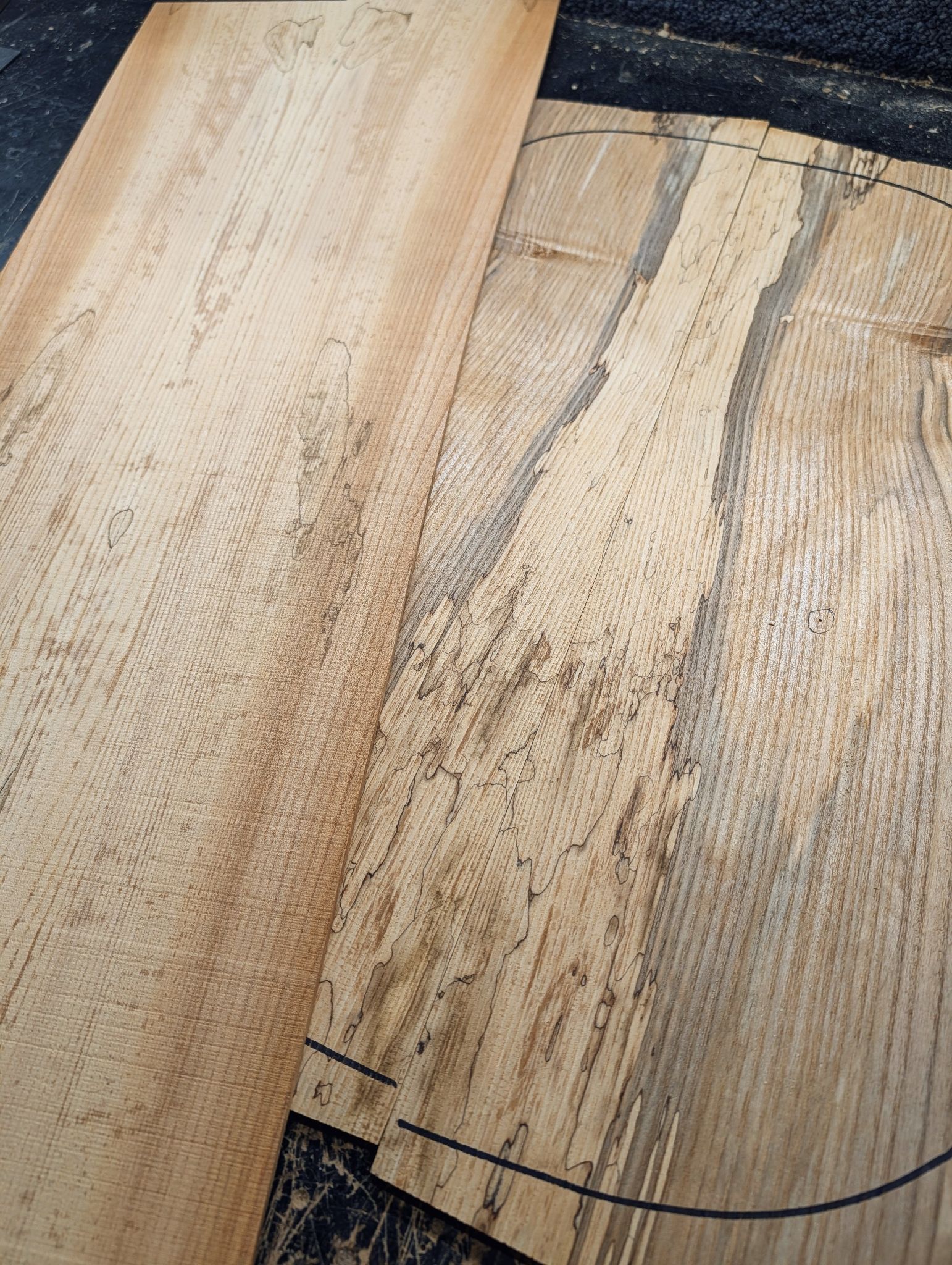 British Spalted Ash Back and Sides Set 12481