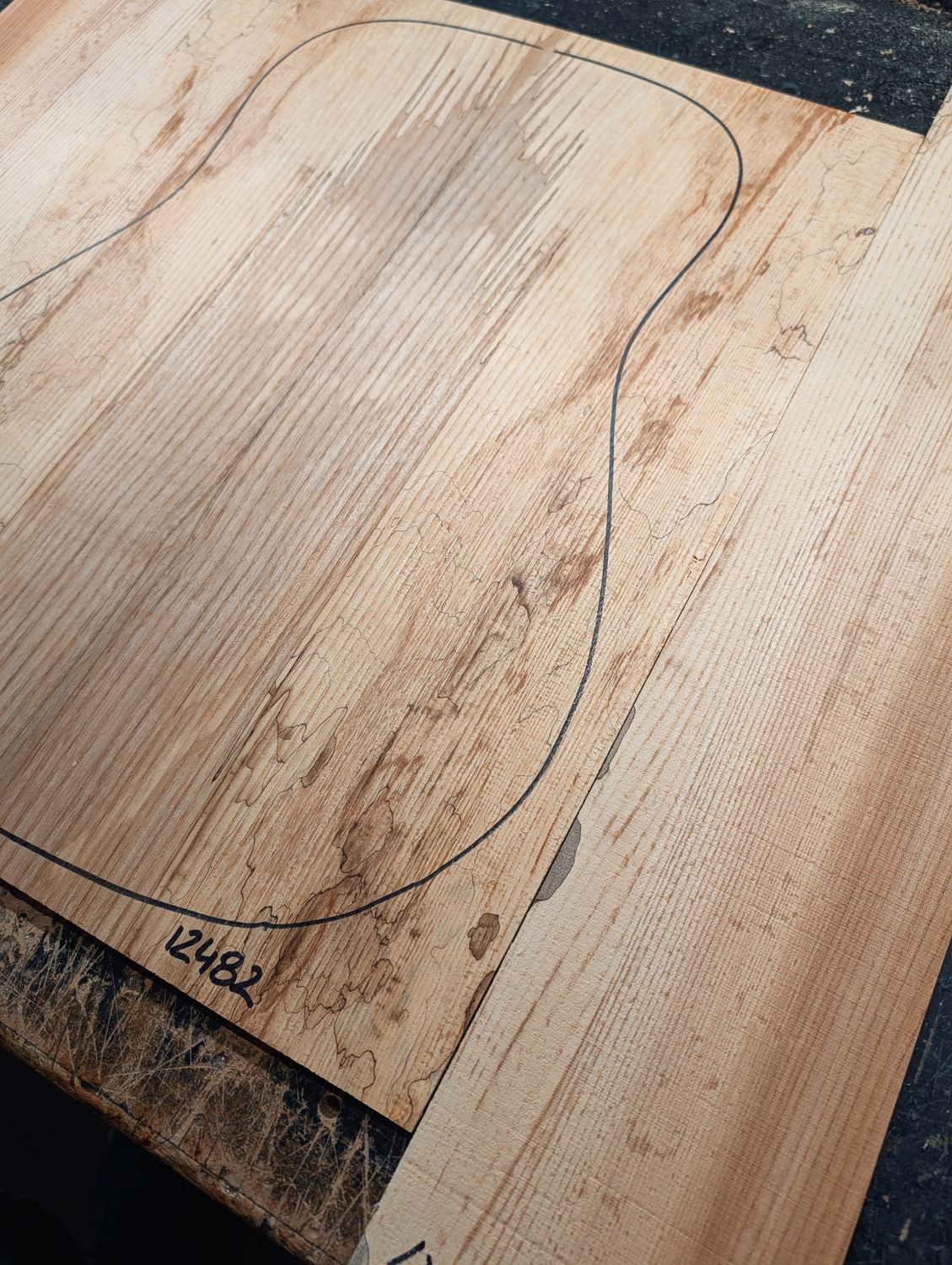 British Spalted Ash Back and Sides Set 12482