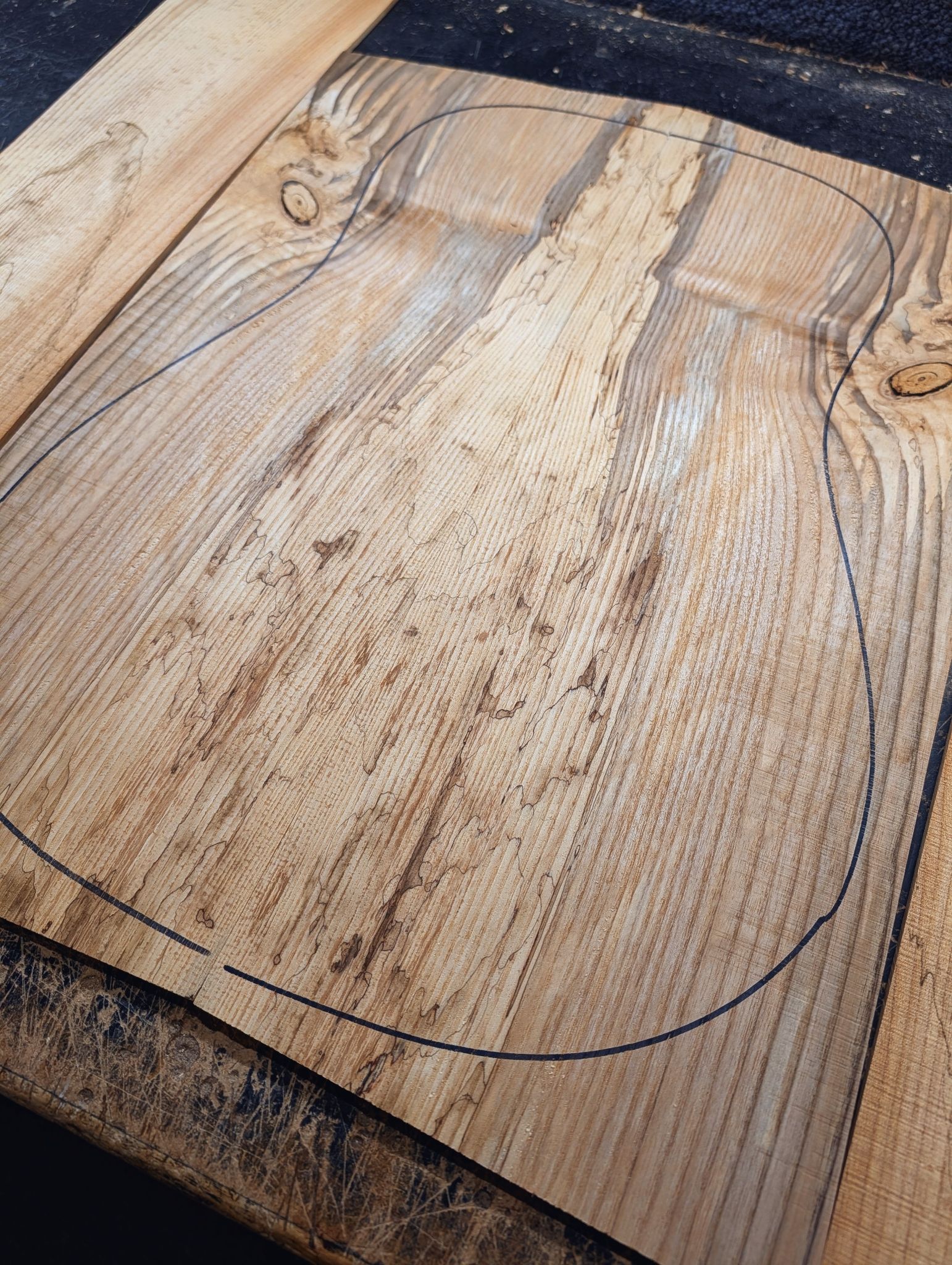 British Spalted Ash Back and Sides Set 12480