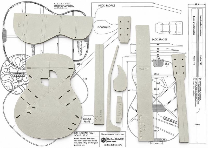 OM Guitar Building System Templates and Plan