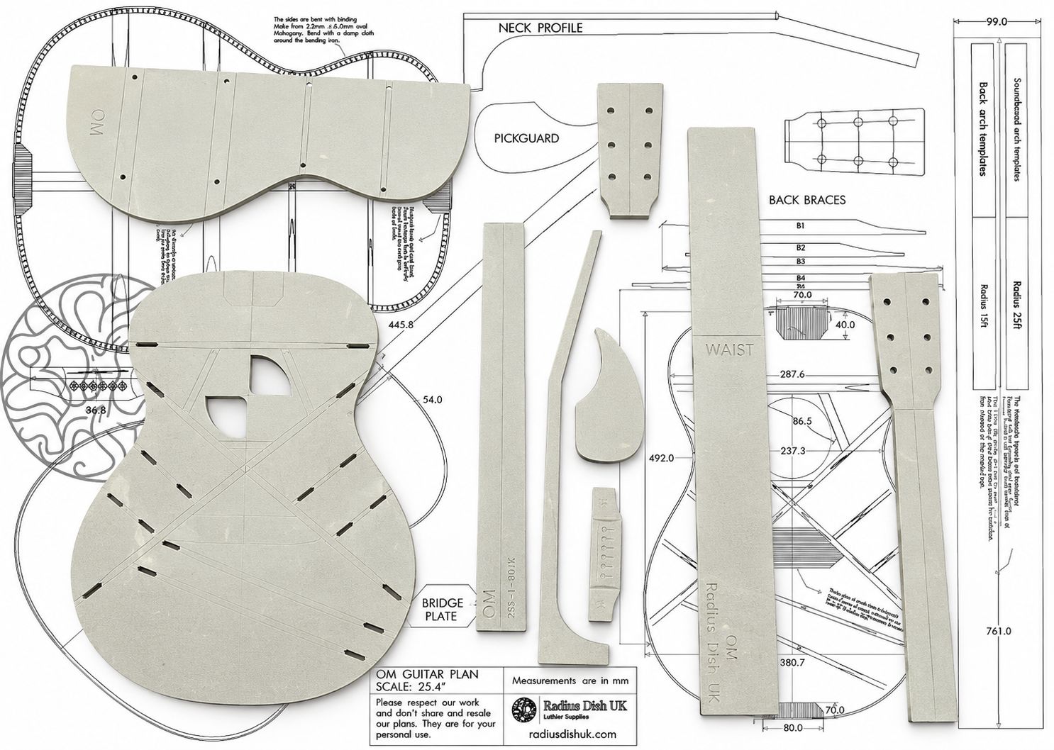 OM Guitar Building System Templates and Plan