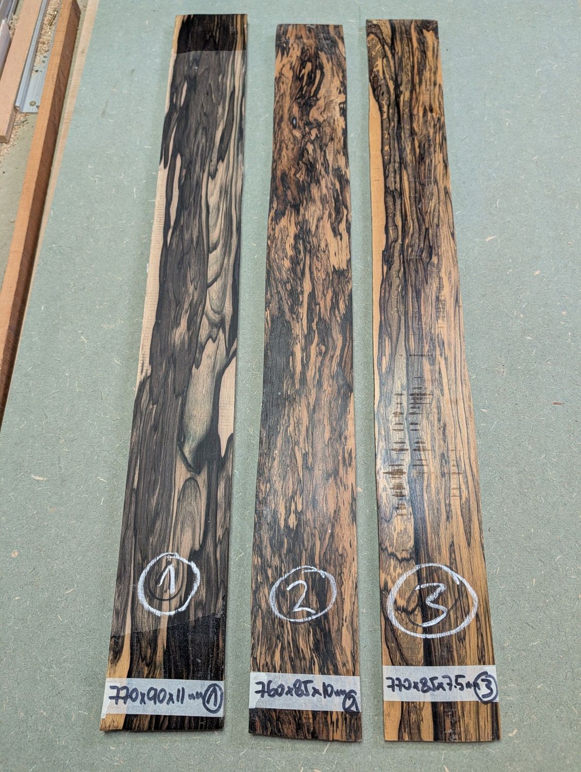 Pale Moon Ebony Bass Guitar Fingerboard Blanks 123