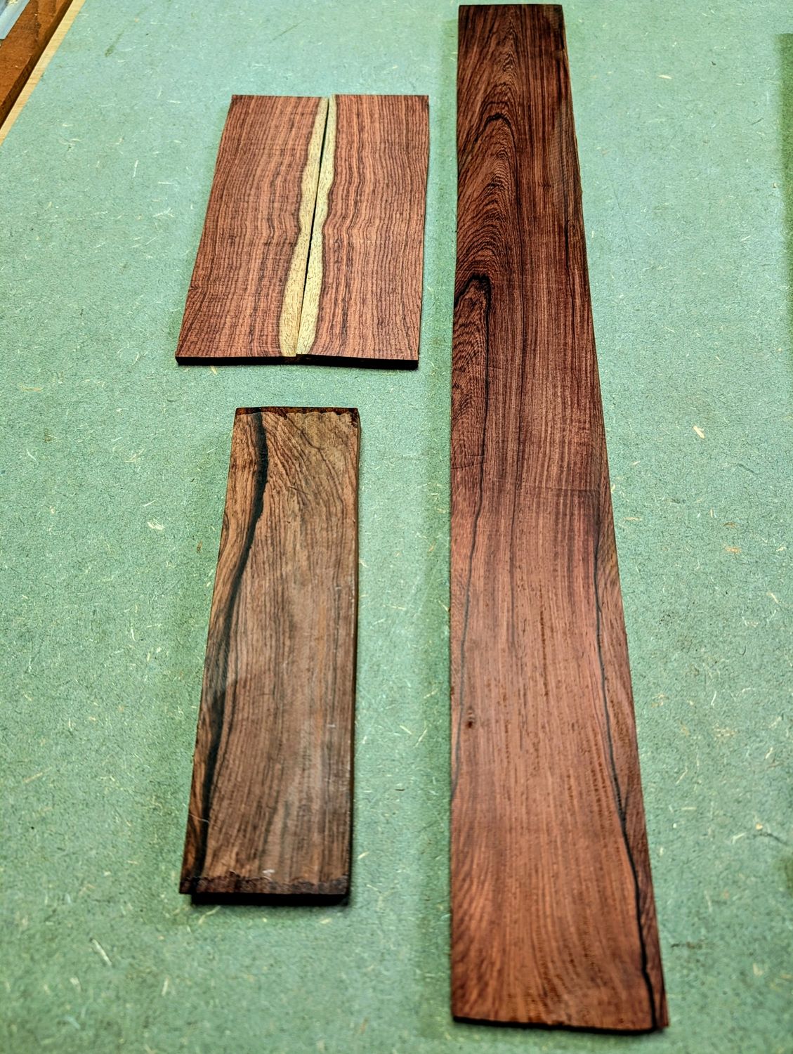 Rare Burmese Rosewood Fingerboard, Headplate and Bridge Blank Combo 12523