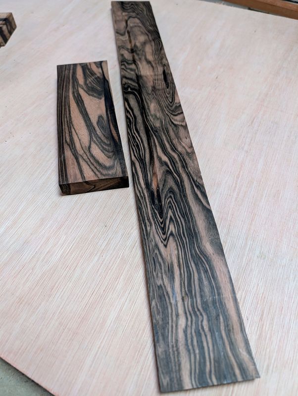 Mun Ebony Fingerboard and Bridge Blank 12558