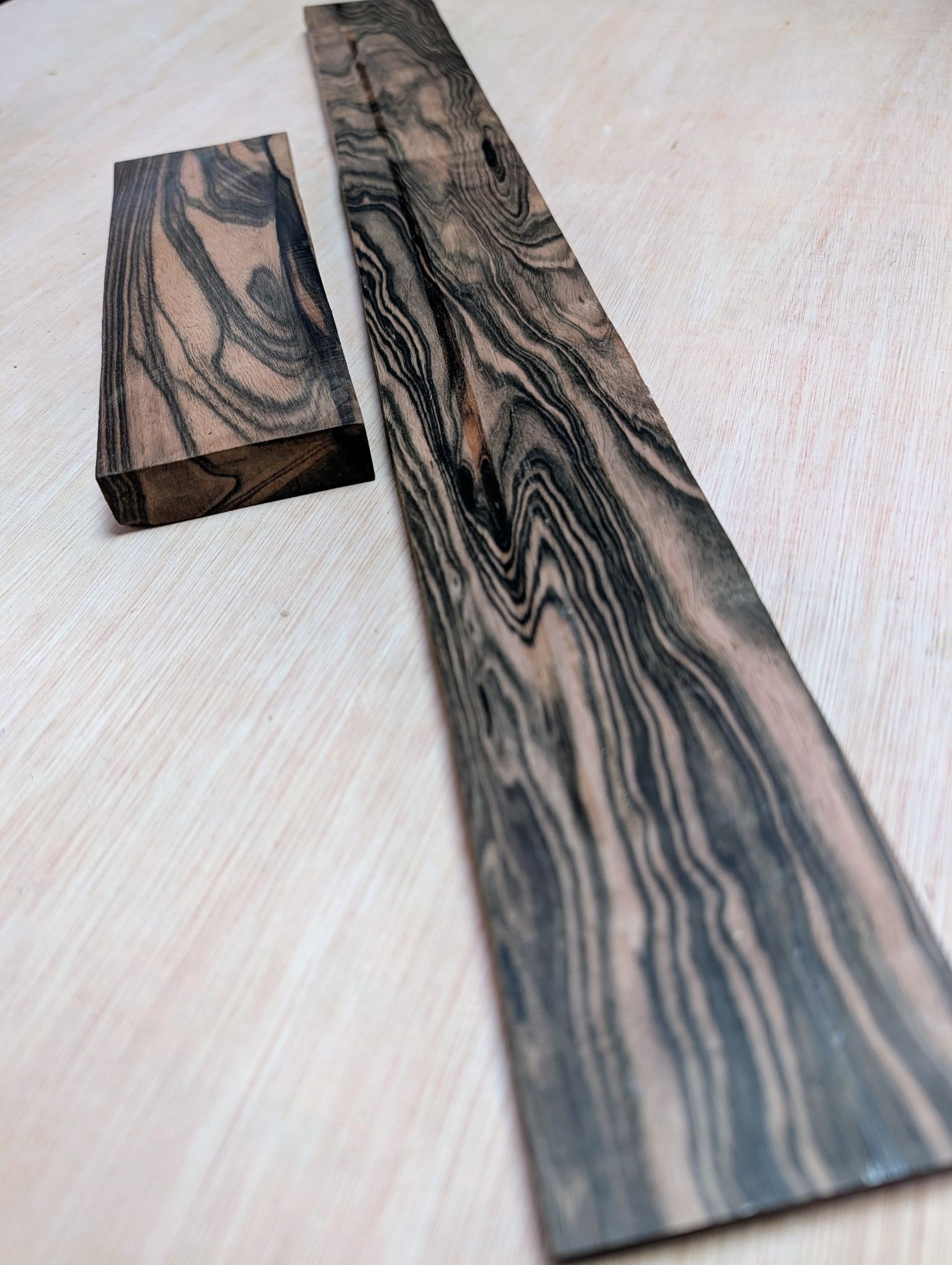 Mun Ebony Fingerboard and Bridge Blank 12558