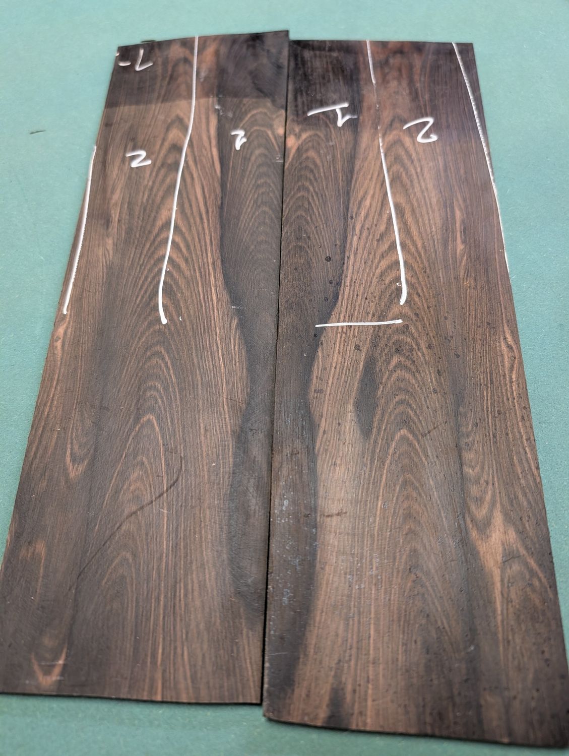 XXXL Unique Bookmatched Mun Ebony Headplate 12571