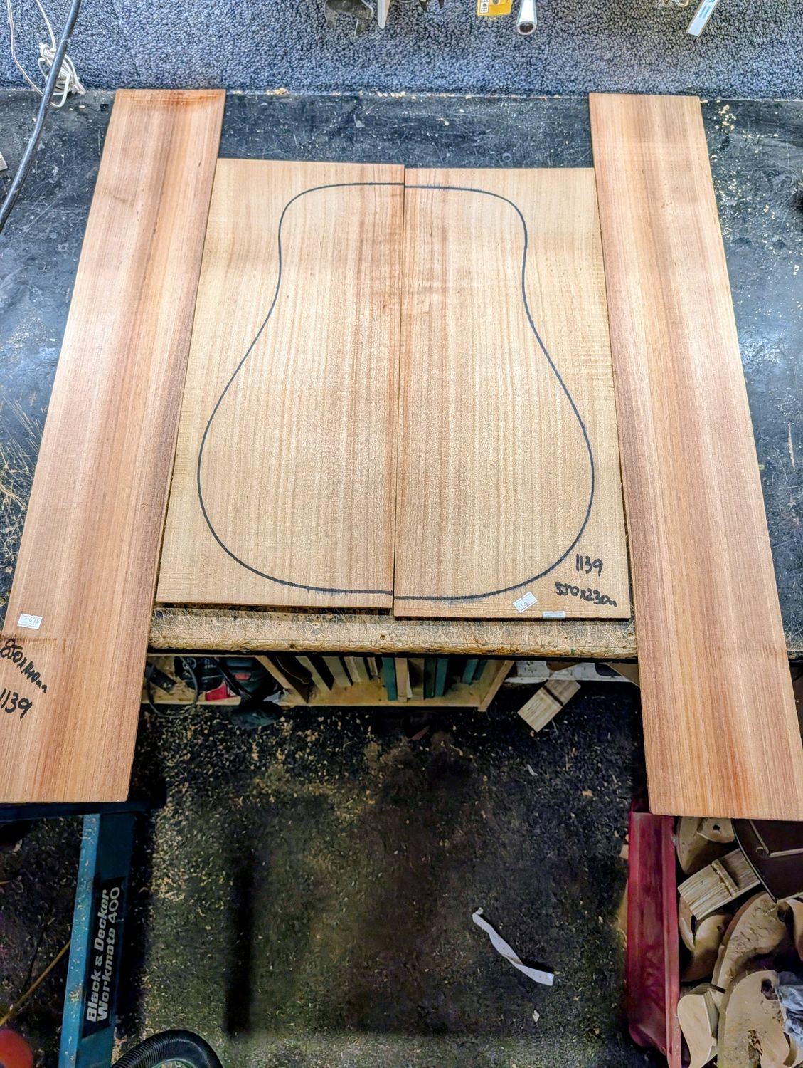 Australian Blackwood Jumbo Back and Sides Set 1139