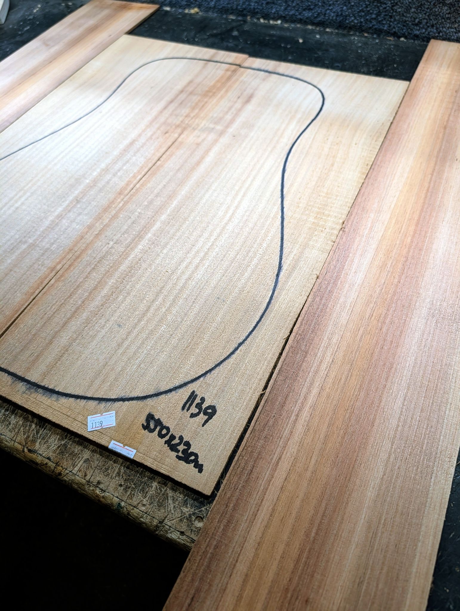 Australian Blackwood Jumbo Back and Sides Set 1139