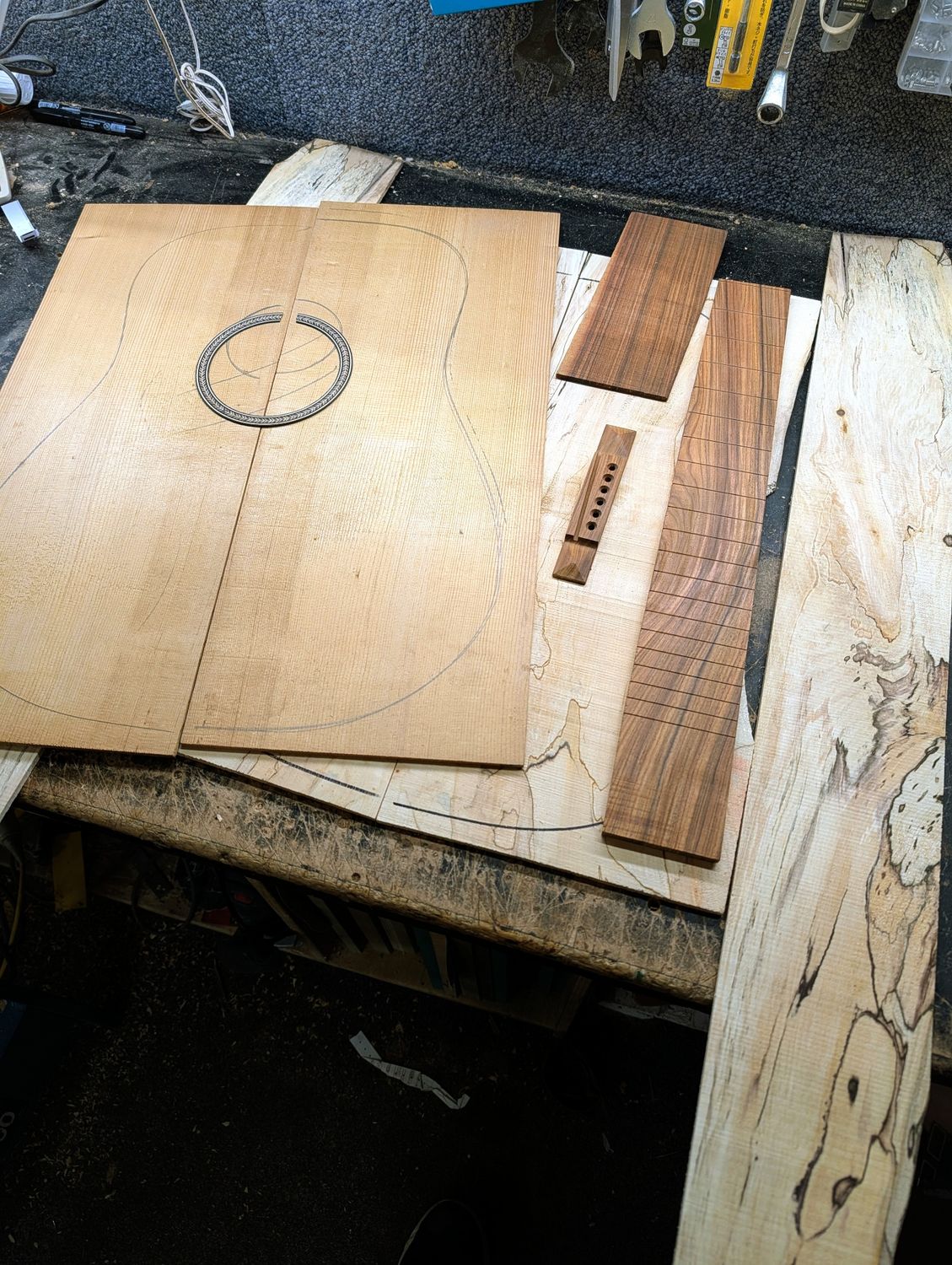 Tonewood Deal Spalted Sycamore Torrefied Soundboard 12589