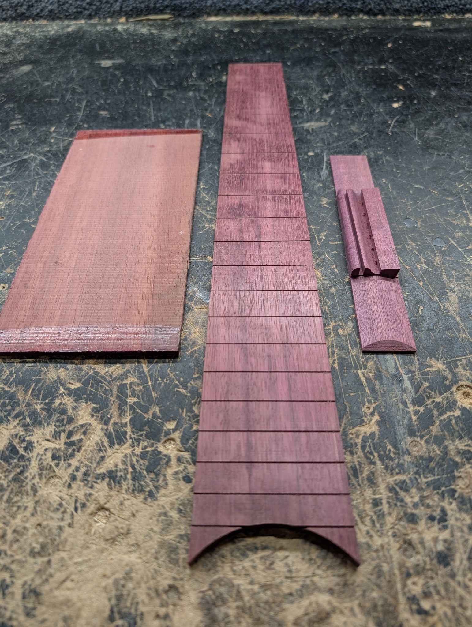 Finished Classical Guitar Fingerboard, Bridge and Headplate Combo 12623