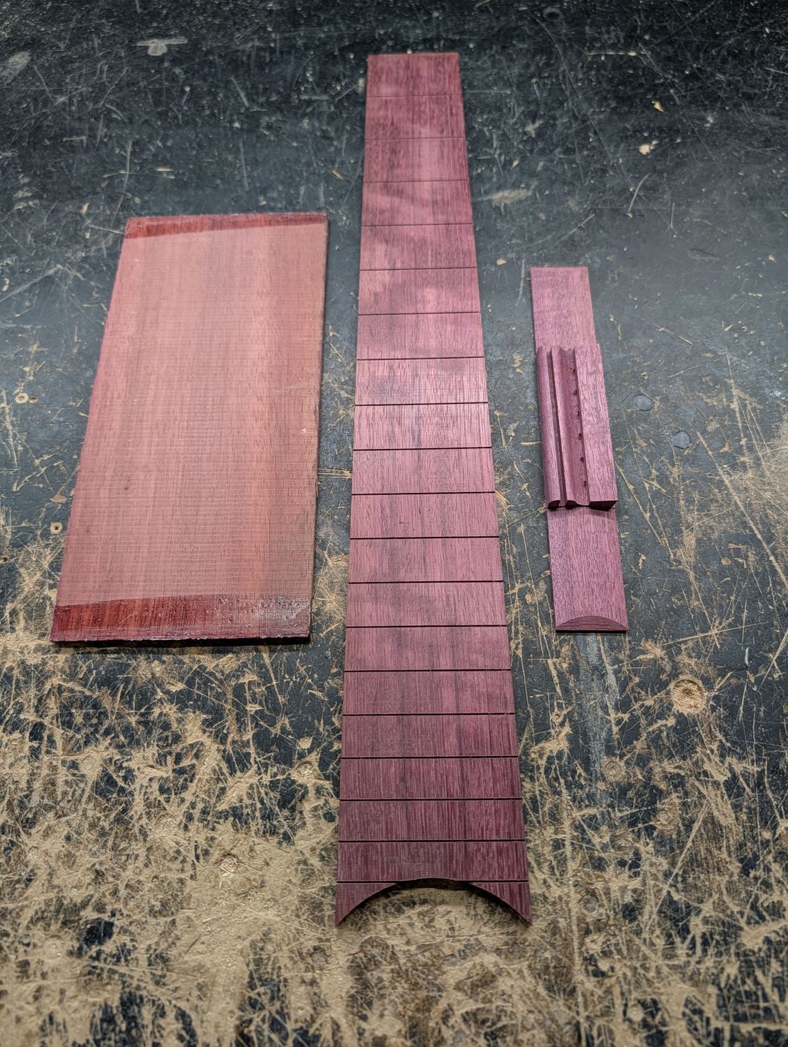 Finished Classical Guitar Fingerboard, Bridge and Headplate Combo 12623