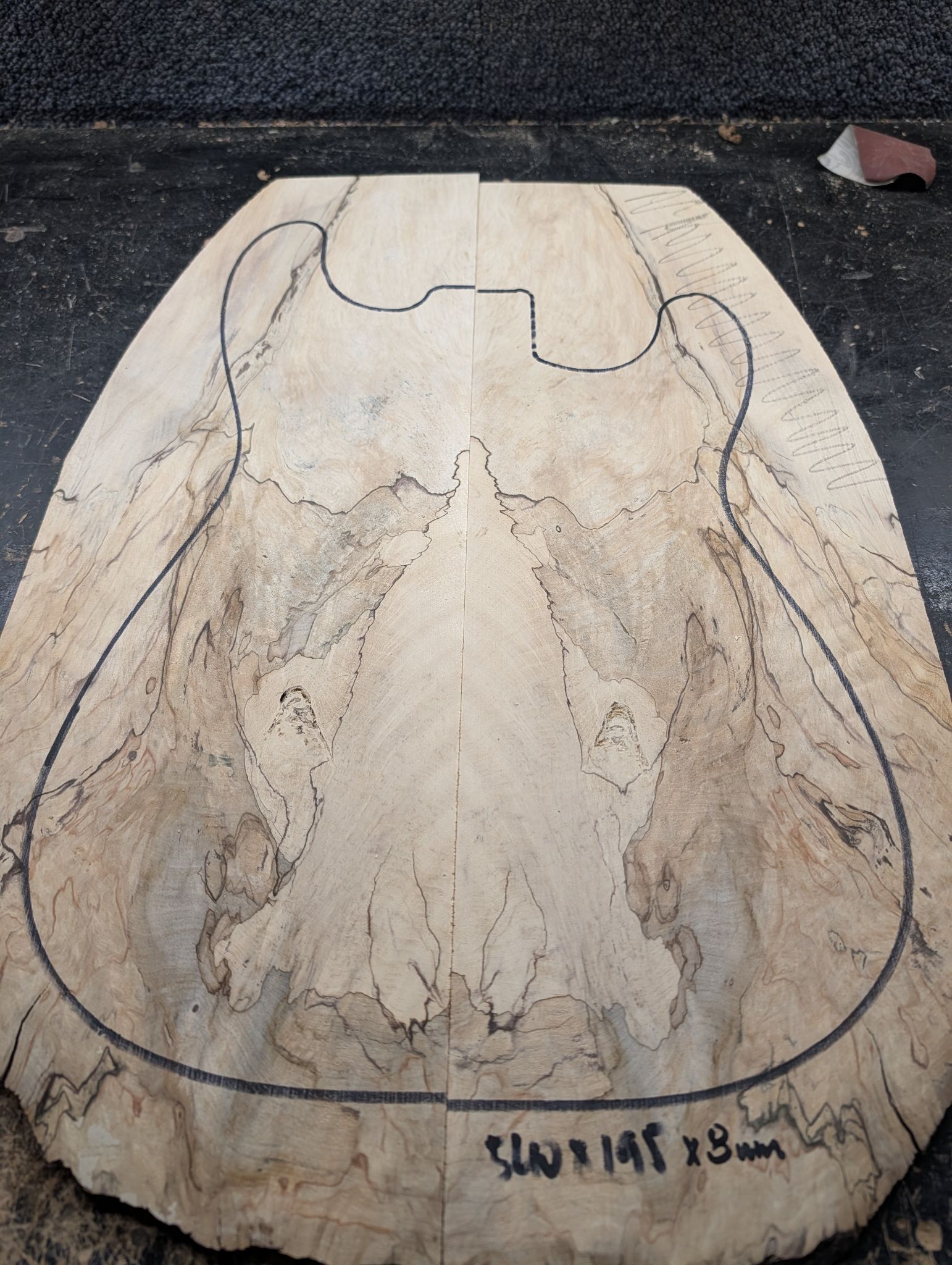 British Spalted Sycamore Drop Top 12656