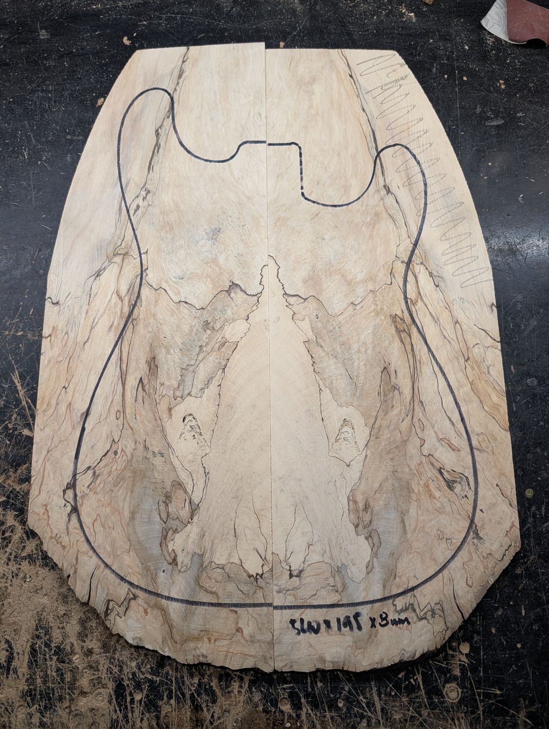British Spalted Sycamore Drop Top 12656