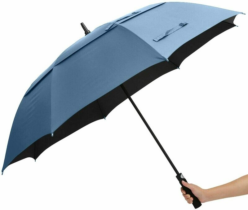 olf Umbrella Double Canopy Large Windproof Waterproof Sunproof Fabric UPF 50+ Blocking UV 99.98% Auto Open Big Stick Umbrella,for Car and Outdoor Use