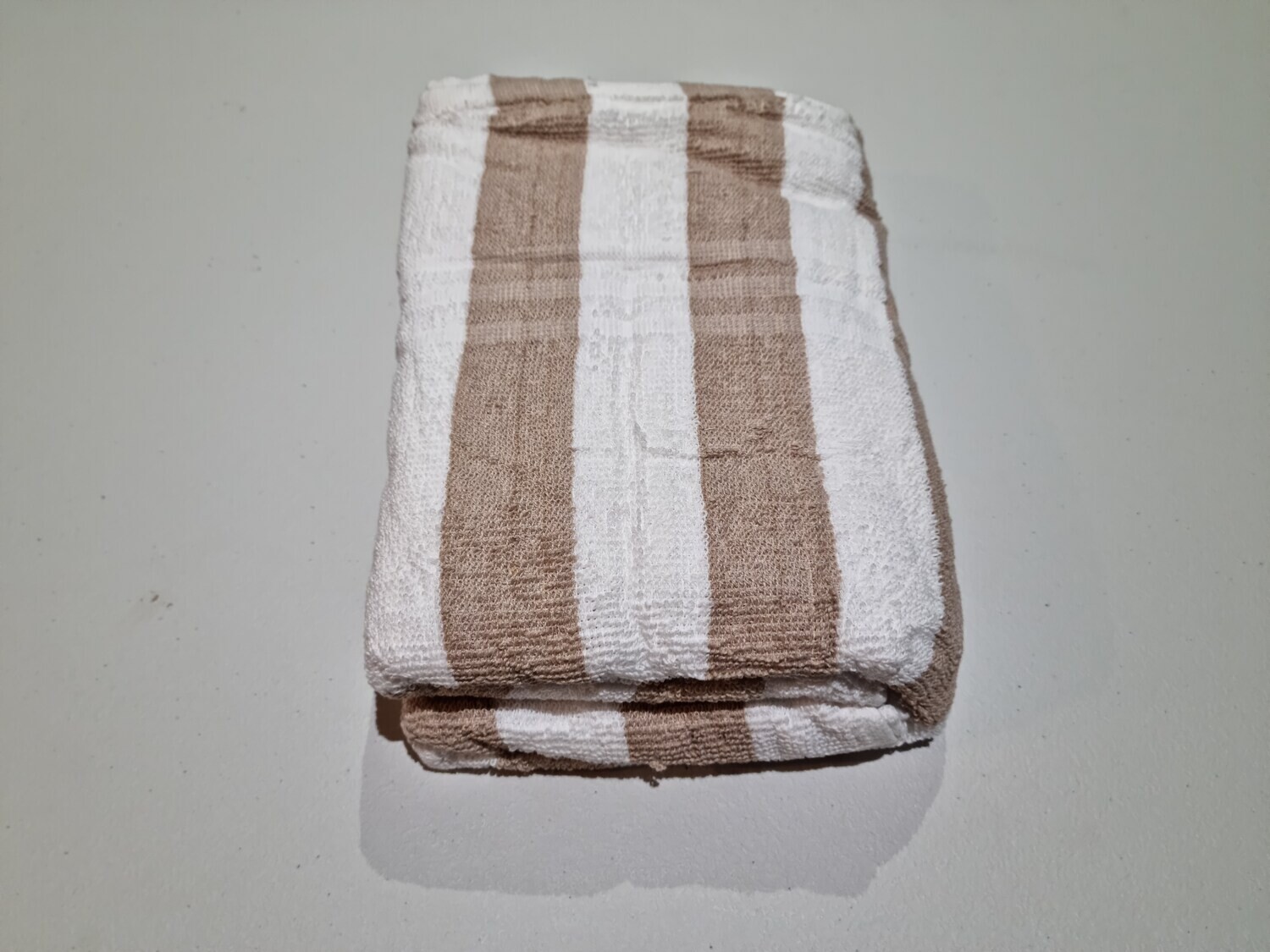 Light Brown Terry stripe bath towel
