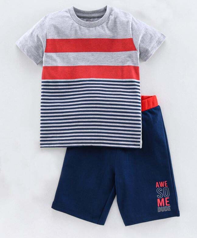 Dude Grey Shorts Set