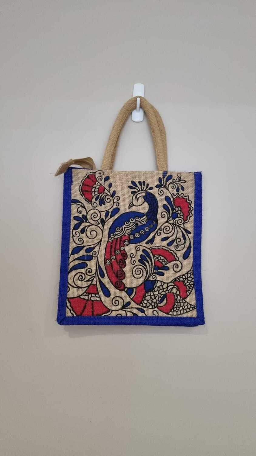 Jute Bag small- Peacock
