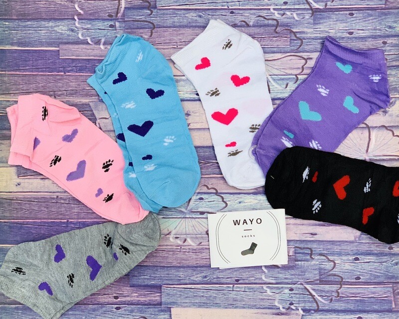 Ankle Socks Heart Collection-6 pairs 