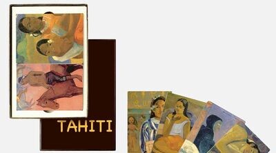 TAHITI - 55 Bildkarten, Aussschnitte aus den Südseewerken von Paul Gauguin (limited edition, schwarze Schachtel, Goldstempel)