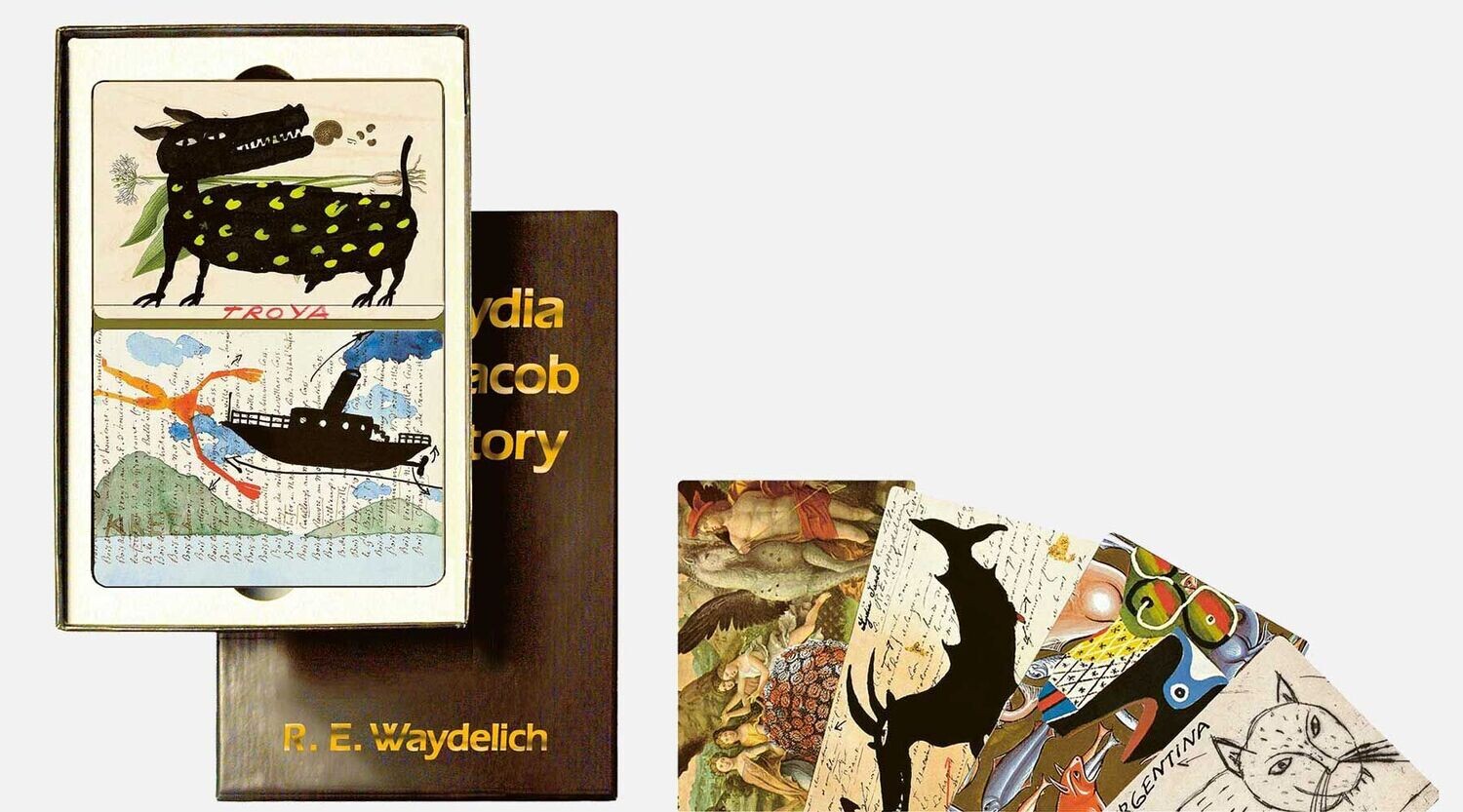 LYDIA JAKOB STORY - 55 Mischtechnik Collagen von Raymond E. Waydelich (limited edition Druck, schwarze Schachtel mit Goldstempel)