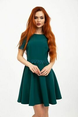 Платье клеш мини, с коротким рукавом, цвет Зеленый Платье клеш мини, с коротким рукавом, цвет Зеленый