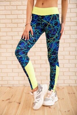 Women's leggings color Blue-yellow Women's leggings color Blue-yellow