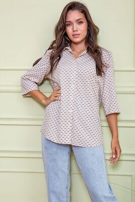 Women's blouse color Beige-powder Women's blouse color Beige-powder