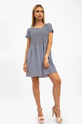 Dress for women, summer, blue with white stripes Dress for women, summer, blue with white stripes