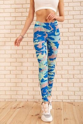 Women's leggings with military print color Blue Women's leggings with military print color Blue
