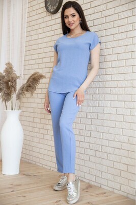 Women's casual suit T-shirt and pants Black color Women's casual suit T-shirt and pants Black color