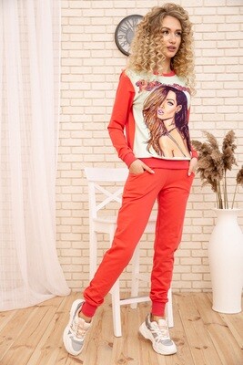 Women's suit two-thread Sweatshirt and pants color Coral Women's suit two-thread Sweatshirt and pants color Coral