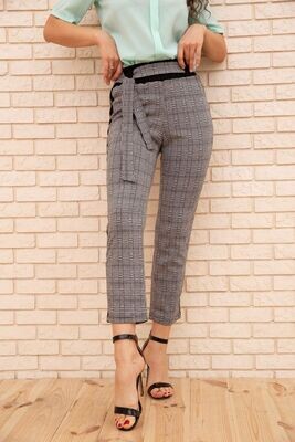 Women's cropped trousers in a cage with stripes color Gray Women's cropped trousers in a cage with stripes color Gray