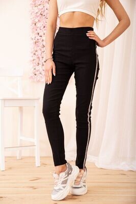 Women's leggings with stripes color Black Women's leggings with stripes color Black