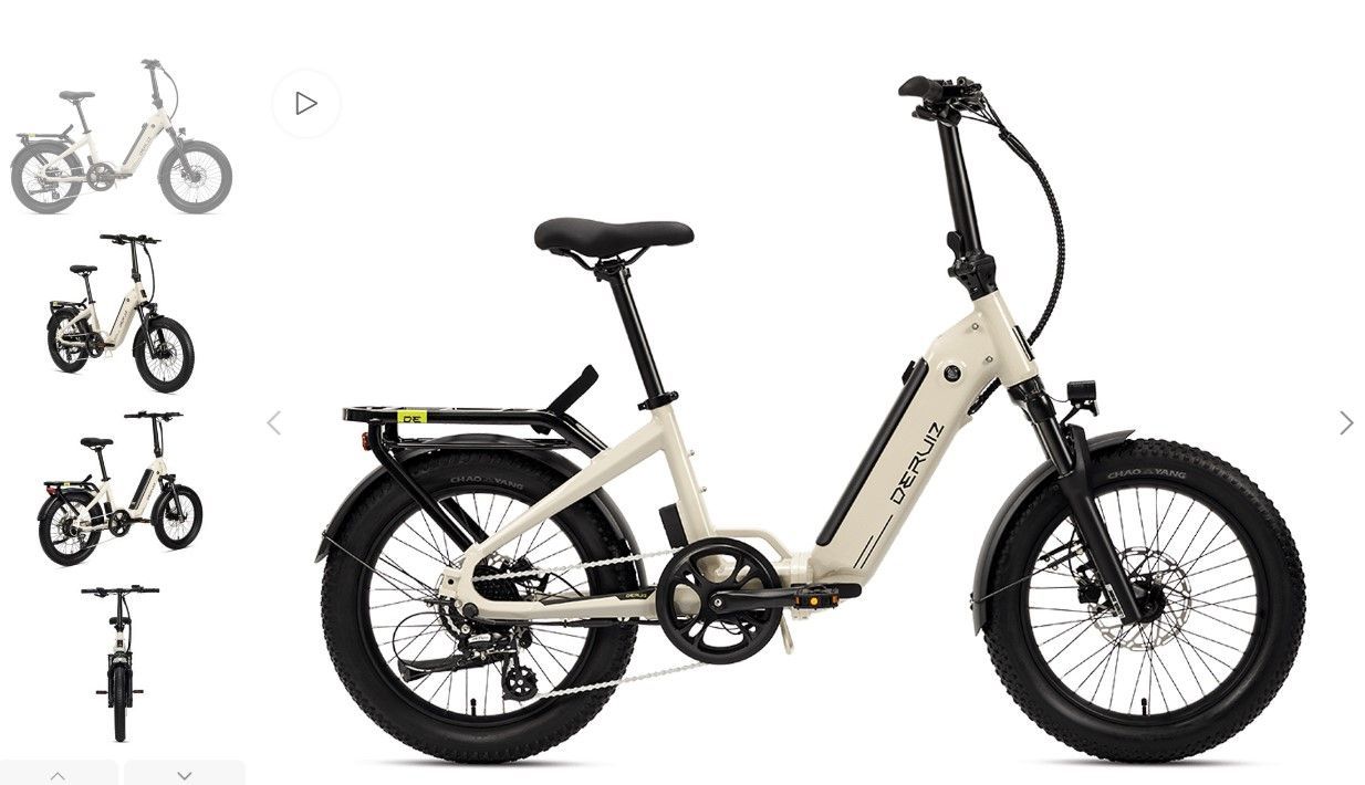 Deruiz Peridot faltbare SUV E Bike mit 75mm Bereifung, drei Farben