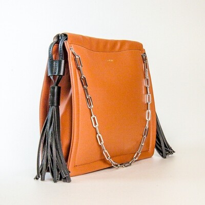 Esfolar Orange Brown Tassel Handbag - K1 Esfolar Orange Brown Tassel Handbag - K1