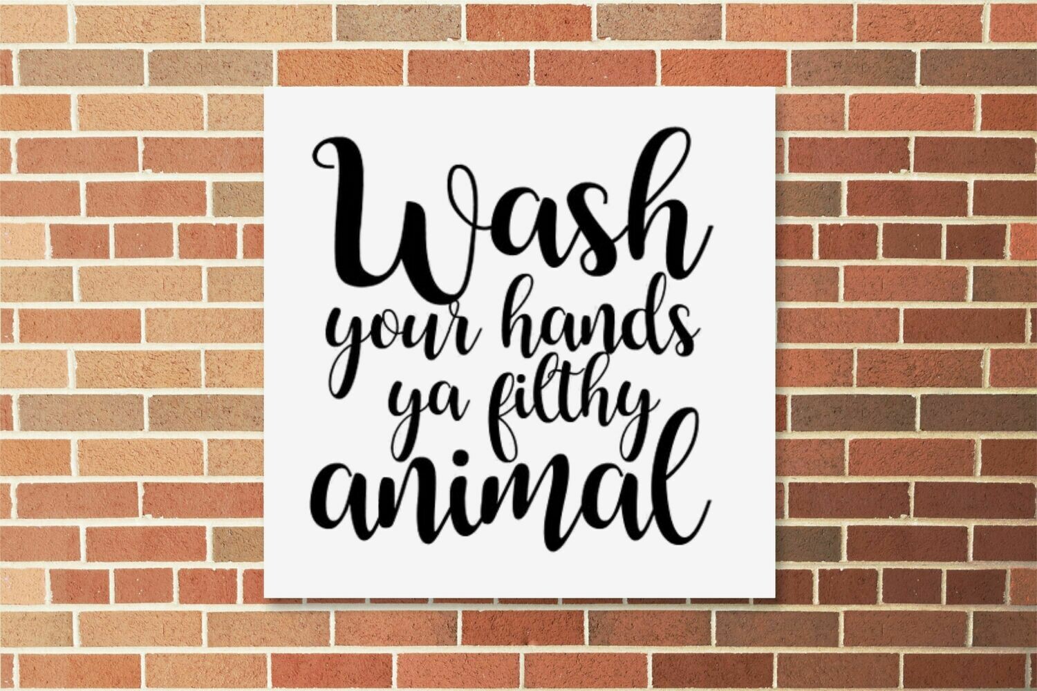 Wash your hands, Material: Canvas, Size: 8x8 inches