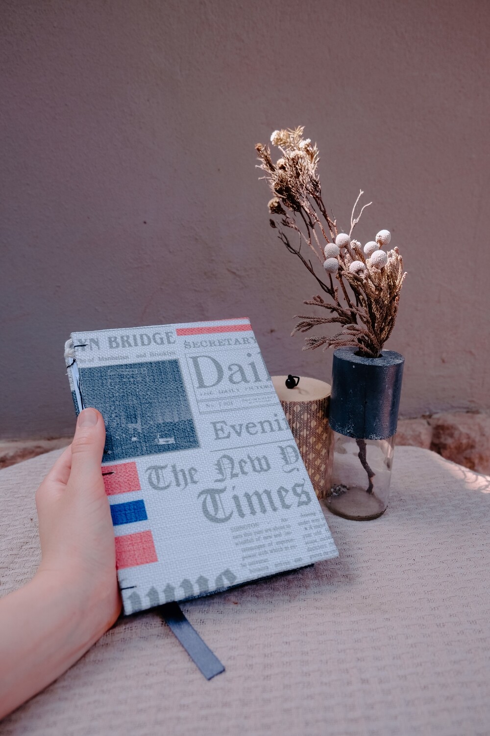A5 Fabric Covered Journal Newspaper