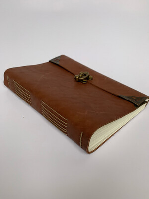 Brown Leather Journal With Gold Swing Clasp