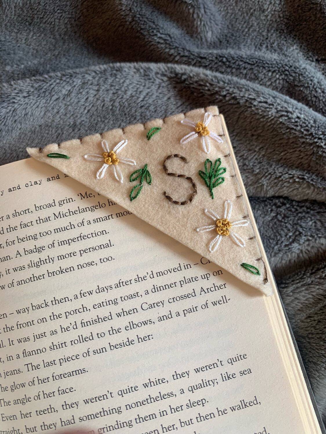 Hand Embroidered Corner Bookmarks