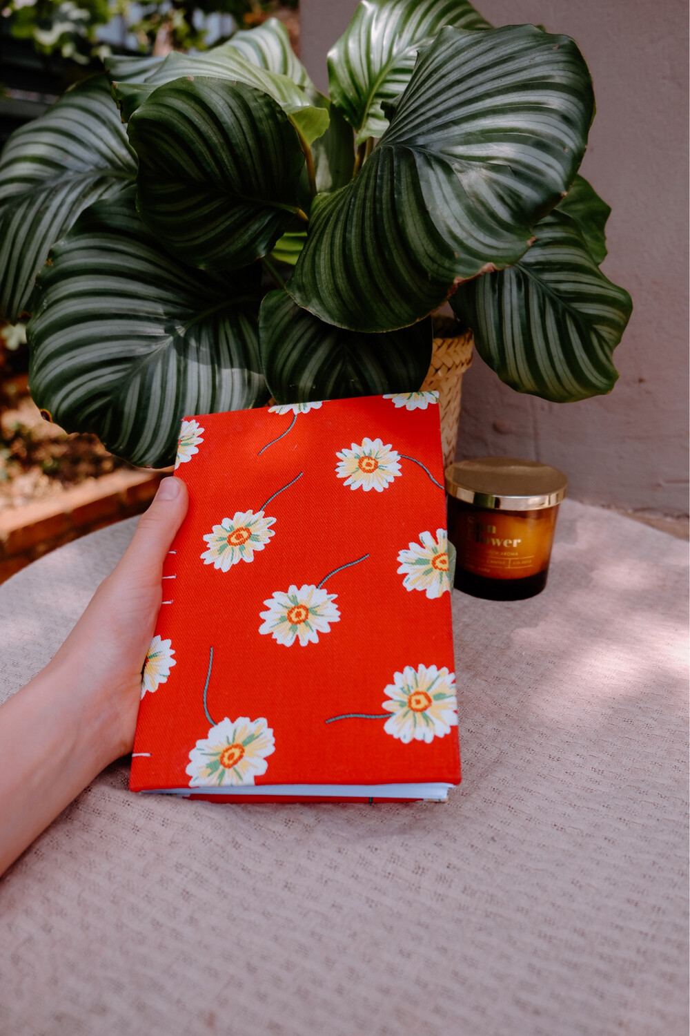A5 Fabric Covered Journal Red