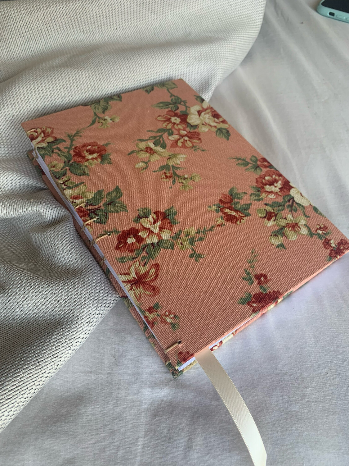 A5 Fabric Covered Journal - Dirty Pink
