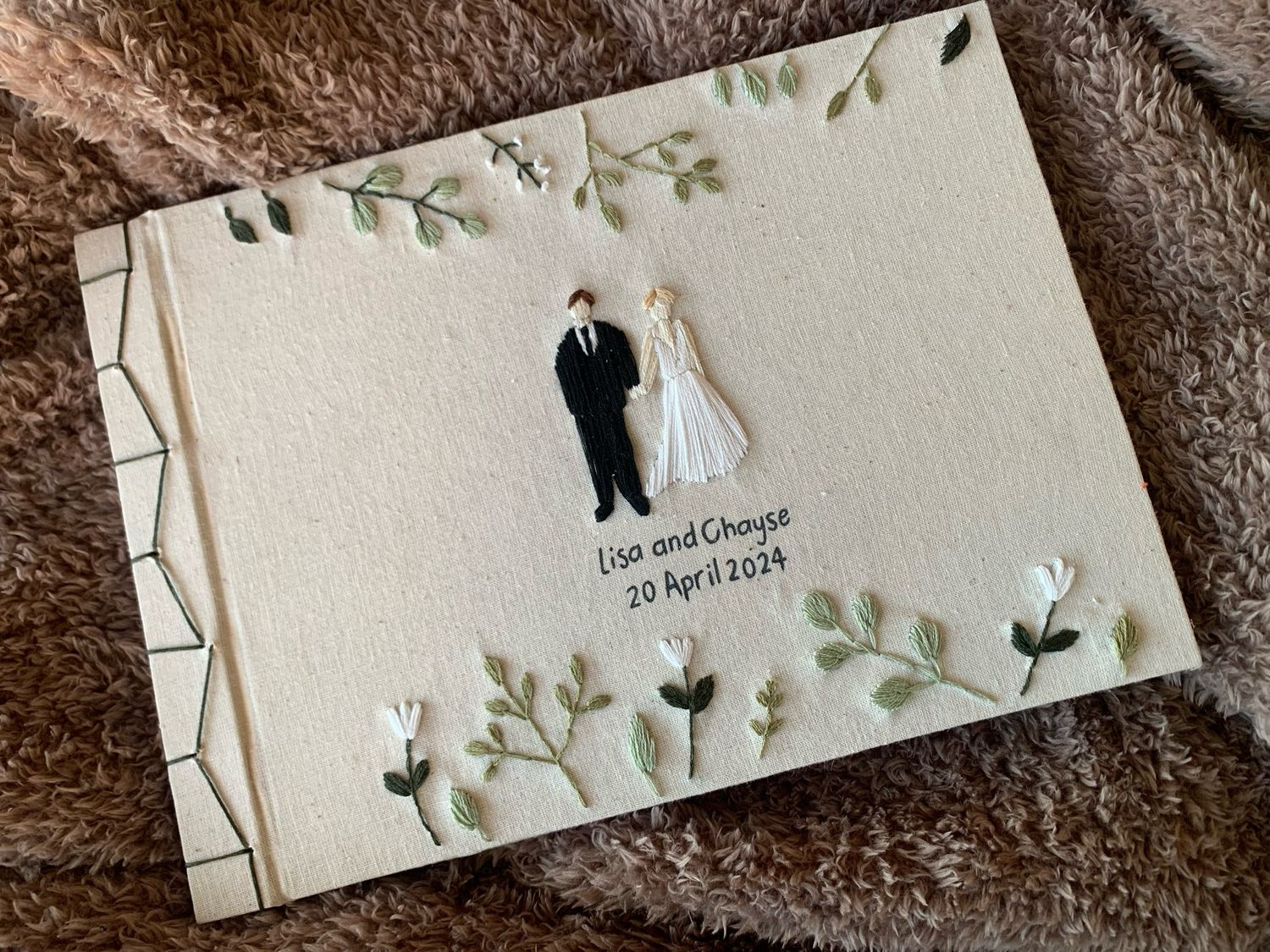 Hand Embroidered Bride And Groom Journal