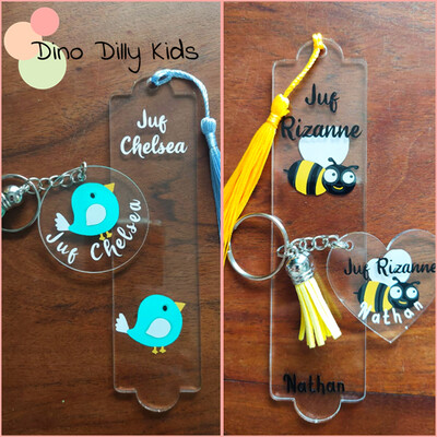 Keychains & Bookmarks Combo (Acrylic with Permanent Vinyl)