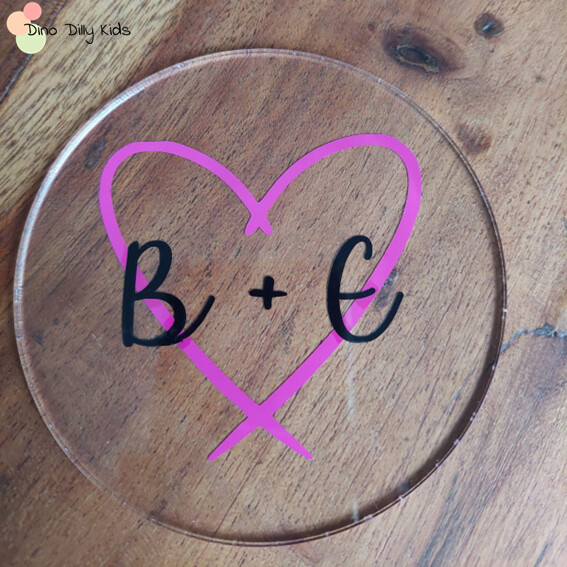 Valentine&#39;s Day Coaster - Initials