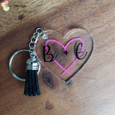 Heart Shape with Initials - Valentine&#39;s Day Keychains