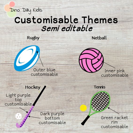 School Bag Tags/Keychains - Sport Themes