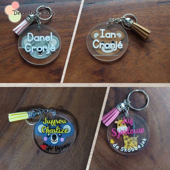 School Bag Tags/Keychains - Animal Themes