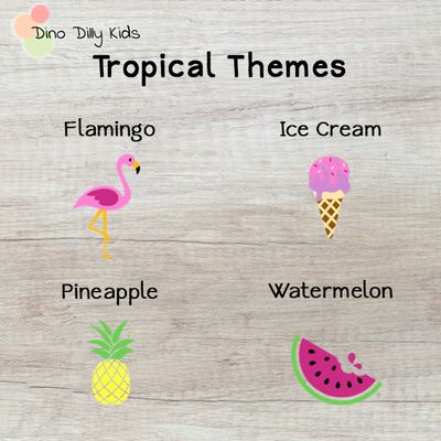 School Bag Tags/Keychains - Tropical Themes