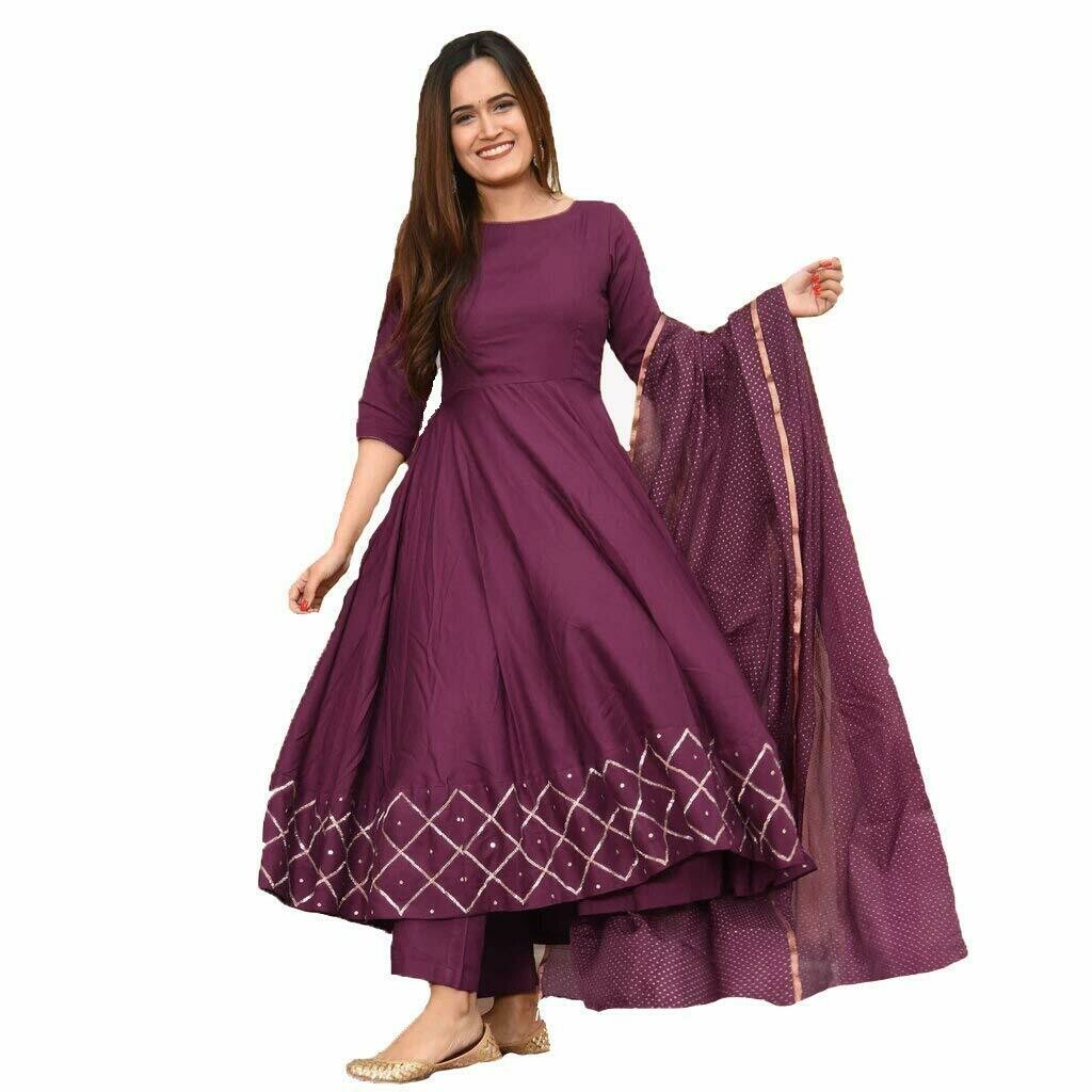 GoSriKi Women&#39;s Rayon Anarkali Kurta